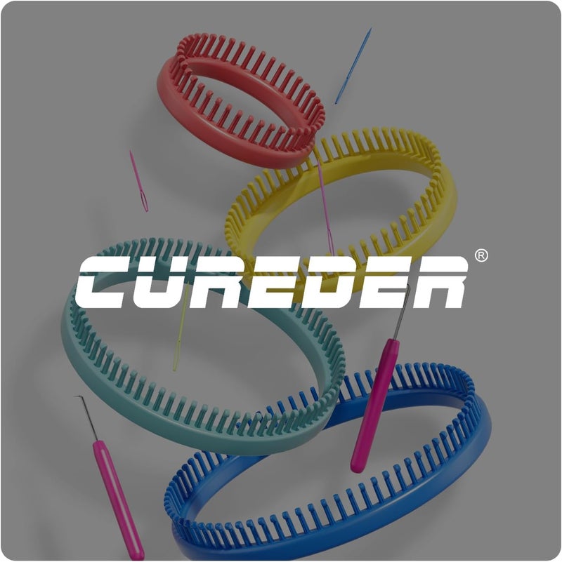 cureder Round Knitting Looms Set- Set of 4 Plastic Looms Knitting with 2 Knitting Yarn Loom Needle and 2 Plastic Loom Pick, Fit Craft Kit Tool for Giveaways Souvenirs, Gifts - Image 2